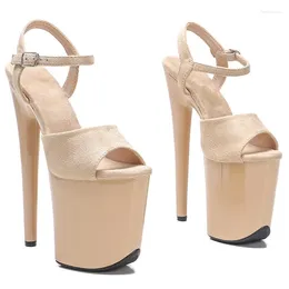 20 см/8 дюймов Laijianjinxia Sexy Flock Sandals Fashion Exotic High Heel Платформа вечеринка Женщины современные танцевальные туфли 118 179 5