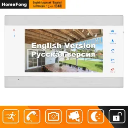 Intercom Homefong Wired Video Door Phone для домашнего видео -интерната 7 -дюймовый экран -монитор экрана поддерживает 2 дверные звонки 2 камеры разговоры