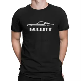 Herr t-shirts Mens T-shirt Bullitt Mustang Silhouette Casual 100% Cotton Tee Shirt Short Sleeve Bullitt T Shirts O Neck Clothes Gift Idea 2445