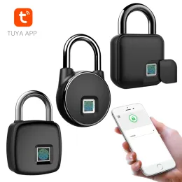 Lock de bloqueio de impressão digital BluetoothCompatible Lock para Tuya Smart Home Door IP65 Sem -folhas de travas de segurança da casa de bagagem USB à prova d'água