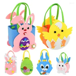 Owinięcie prezentów Happr Prezenty wielkanocne torby 3D Cartoon Egg Feel Candy Storage Basket Spring Party Favor Kids