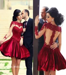 Promosyon Maroon Popular Popüler Bordo De Vestido De Festa Cutto Vermelho Asalet Gaz Nişuzu Yüksek Boyun Kısa Balo Elbiseleri 3055918