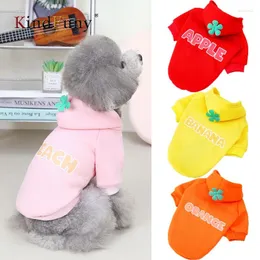 Hundkläder Kindfuny Warm Jacket Casual Fruit Sweatshirt Pet Clothing Clothes Winter Cat Puppy