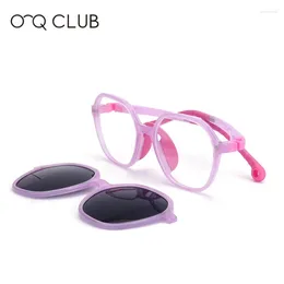 Солнцезащитные очки рамы O-Q Club Kids Glasses Clip на детских поляризованных грибах Myopia Рецепт очки высококачественные магнитные очки 19979 г.