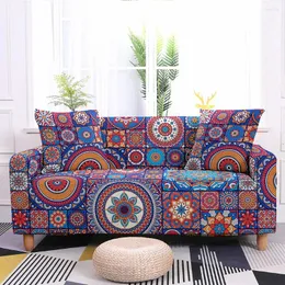 Pokrywa krzesła Mandala/Bohemian Elastic Sofa Cover Non-Slip for Living Room Protector 1/2/3/4 SEater Dekoracja domu