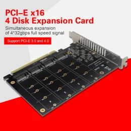 CPUS PCIe Signal Split Array Card PH44 NVME 4 Disk Array Card stöder SSD/M.2 PCIe -enhet för M.2 NVME -protokoll för hårddisk