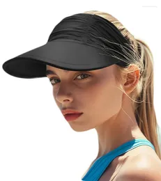 Chapéus largos de abajas ajustáveis Visor Caps Anti-UV Beach Sun Hat Chapéu fácil de transportar Proteção de verão da moda de viagem