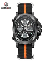 Reloj Hombre Goldenhour Outdoor Sport Watch Männer Leinwand Armband Uhr Auto Date Display Man Handgelenk Uhr Relogio Maskulino8048158