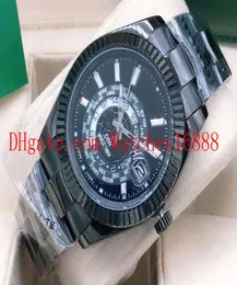 Ny 42mm Sky Dweller 326934 326938 Asia 2813 Rörelse Automatisk mekanisk män Titta på Black PVD med Black Dial Men039s handled W9297161