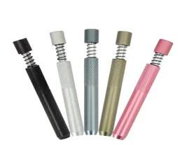 Tubo di fumo metallico in alluminio multicolore tipi push portatile tubacco meccanico pipespring 470 S23702295