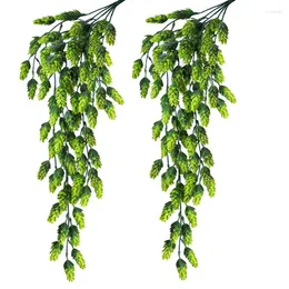 Dekorativa blommor 2st 80 cm konstgjorda humle Blomma Vine Garland Plant Fake Hanging Faux Plants for Home Decor