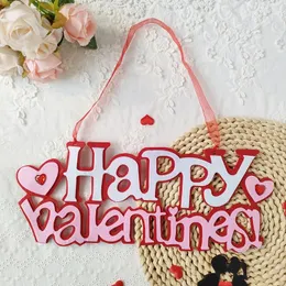 Party Decoration Door Hanging Sign Happy Valentines Non-woven Pendant Wall Home DIY Ornaments Day Windows Doors Decorations