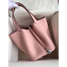 Top Quality Picotin Lock Bag Women Purse Tote Bucket Bags Handmade Designer Handbags Classic Fashion Togo Leather Canvas Shopping Bag