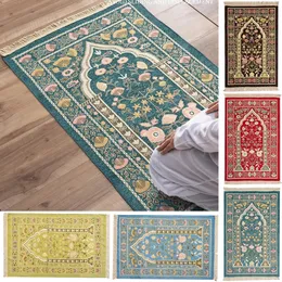 Arabisch Gebet Matt Tassel Gebet Teppich Muslim Pilgerage Decken Teppiche gedruckt zu Hause Knienmatten Teppich Maschine Waschbar 240327