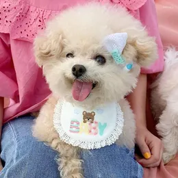 Dog Apparel Bib BABY Bear Happy Birthday Embroidered Pet Saliva Towel Teddy Scarf Cute Cat Accessories