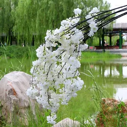 Kwiaty dekoracyjne 140 cm sztuczne wiśniowe winorośl jedwabny orientalny dom ślubu w ogrodzie dekoracja dekoracja świąteczne luksusowy fałszywy kwiat