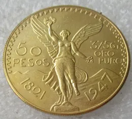 Zestaw 19211947 10pcs Craft Mexico 50 Peso Gold Coped Coped Coin Home Decorations1907644