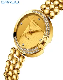 Fashion Women Watches CRRJU Top Brand Luxury Star Sky Dial Clock Luxury Rose Gold Women039s Bracelet Quartz Wrist Watches relog7204077