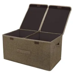 Pudełko do przechowywania składane lniane tkaninowe odzież kosz kosza na zabawki organizator pudełka przechowywania