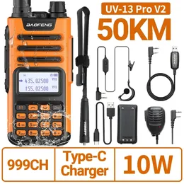 Baofeng UV13 Pro V2 V1 Walkie Talkie M13 Pro Dual Band 999チャンネルTypec Long Range UV5R Transceiver Ham CB Two Way Radio 240326