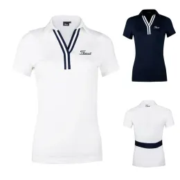 Shirts Women's golf jersey, summer sportswear, short sleeved polo, quick drying, breathable