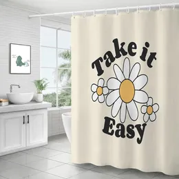 Zasłony prysznicowe nordycki plakat kwiat motyla do drukowania zasłony łazienka mokra i sucha separacja haczyk wodoodporny