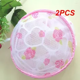 Laundry Bags 2PCS Home Lingerie Clothes Washing Convenient Underwear Bra Sock Aid Net Mesh Zip Bag Filter Wash Basket