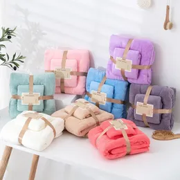 Yeni 2024 Yeni Mikrofiber Havlu Seti Mercan Polar Emici Saç Yüzme Yüz El Banyo Havlusu Setleri Mikrofiber Banyo Havlular Setler için Coral için