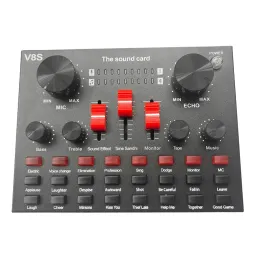 Microfoni V8S V8S Microfono USB USB ricaricabile ricaricabile DSP mixer esterno karaoke da 3,5 mm schede audio testre