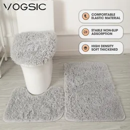 Коврики для ванн Vogsic 3pcs Set Set Пушистые коврик