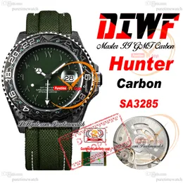 Hunter Carbon SA3285 Automatyczne męże Watch Diwf V2 Green arabski skrypt Dial Nylon Pasp Super Edition sama karta seryjna Puretime RETIM HOMBRE MONTRE HOMMES PTRX F2