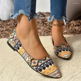 Casual Shoes Print Random Flats Women Loafers Pointed Toe Sandals 2024 Summer Walking Fashion Dress Femme Zapatillas