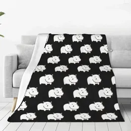 Battaniyeler Karikatür Hippo Yumuşak Polar Battaniye Sıcak ve Rahat Tüm mevsimler için Rahat Mikrofiber Kanepe Kanepe 40 "X30"