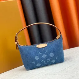 El çantası tasarımcısı tote mini boyutu kot mavi tuval çanta küçük üst tutamak lady lüks yeni moda kadınlar crossbody fermuarlı shouler cüzdan