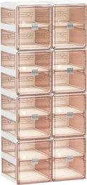 Binesio Shoe Organizer Stojak do przechowywania szafki do szafki Plastikowe Składane skrzynka szybkie wyświetlacz montażu 240329