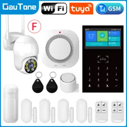 Kits GauTone PG109 4.3inch Burglar Security Wifi GSM Alarm Systems for Home Support Tuya Smart App Control with Temperature Display