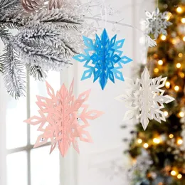 Party -Dekoration 6PCS/SET 3D hohle Schneeflockenhänge Ornamente Karton Weihnachtsbaumanhänger DIY Jahr