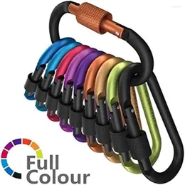 مفاتيح المفاتيح التكتيكية Carabiner Tourist Carabin Clip Keys keychain مجموعة ألومنيوم سبيكة التخييم البقاء على قيد الحياة