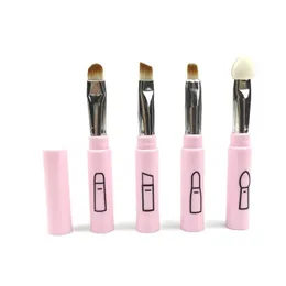 Professionell resa Portable Mini Eye Makeup Borstes Set Smudge Eyeshadow Eyeliner Eyebrow Brush Lip Make Up Brush Kit