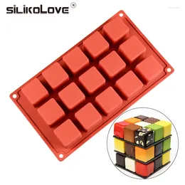 Pişirme Kalıpları Silikolove 15Cavity Silikon Küf Küpü Çubuk Tatlı Pasta Sihirli Sihir Sihirli Kek Square Brownie Kalıplar İçin