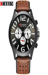 Curren New Men039S Guarda la moda cronografo sportiva orologio da polso casual quarzo quarzo da appuntamento orologio in pelle orologio orologio 3968481