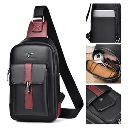 SUUTOOP Mens Leather Shoulder Bag Multifunction Cross body Chest Waterproof Travel Messenger Pack Handbag For Male Female 240402