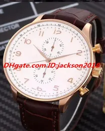 Luxury Watch 5 Style Rose Gold 371480 Silver Dial Mens Watch Leather Strap 40mm Automatic Fashion Men039s Watches Wristwatch1404728