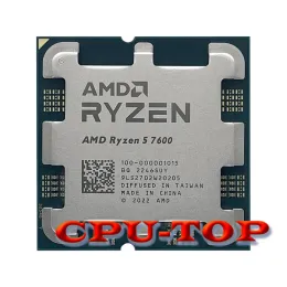 CPUS AMD Ryzen 5 7600 R5 7600 3.8 GHz 6Core 12 CPU İşlemci 5nm L3 = 32M 10000001015 Yuvası AM5, kutulu değil, fansız.