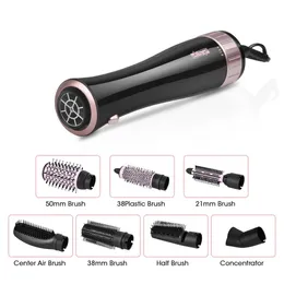 Cold Wind Hair Straightening Comb Set 7 in 1 Kit Hair Dryer Brush Multifunctional Curling Straightening Curling Iron Comb 240423