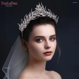 Клипы для волос Youlapan Свадебная тиара ручной работы листовой свадебные аксессуары для свадебной короны Женщина -повязка на голову невеста HP559