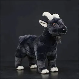 Black Goat Anime Cute Plushie Sheep Plush Toys Lifelike Animals Simulation Stuffed Doll Kawai Toy Gifts For Kids 240325