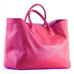 Bullo da donna spaziostri in pelle vera borse in pelle vera borsetta di lusso di lusso in modo casual tote spessa boxt naturale shopper grande borsetta grande