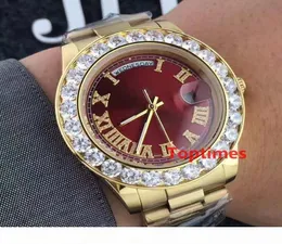 Luxury 18k Gold Presidente Daydate Genebra Men Big Diamonds Dial Buzel Papro automático de pulso Men039s Watch Relloj Watches Wristwat6849105