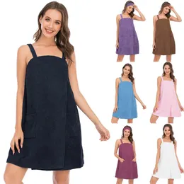 Home Clothing Lekkie szaty dla kobiet graniczne 2024 Summer Sakrobe Suspender dams Bath Dress Beauty Salon Polarna szata